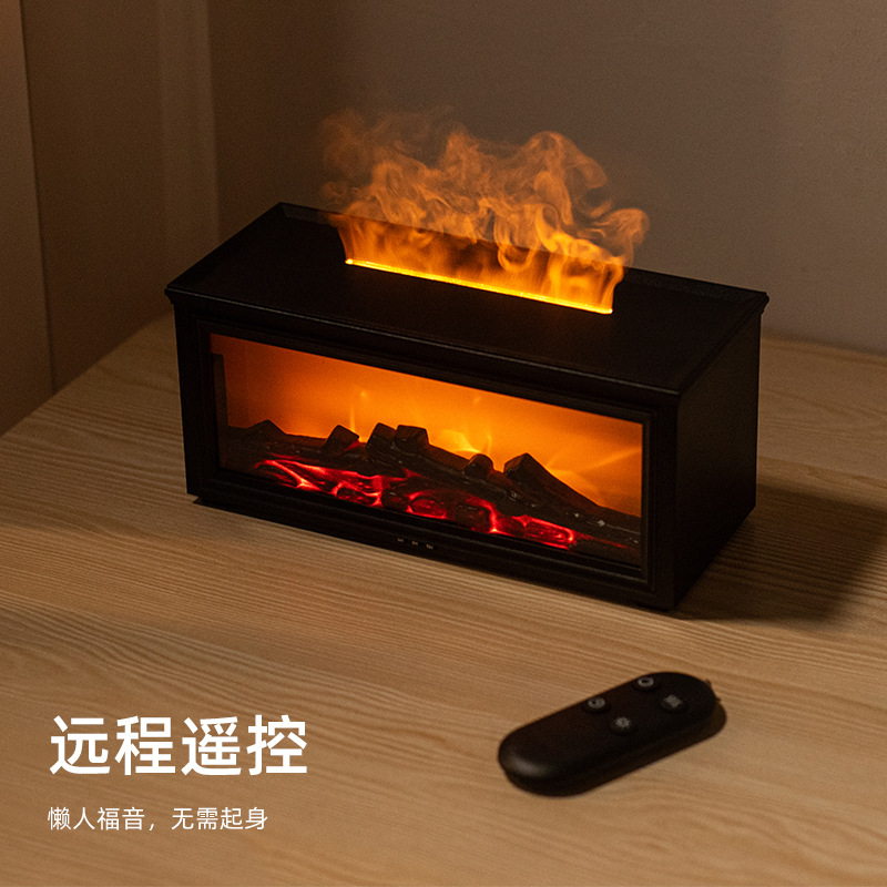 New Fireplace Flame Humidifier 3D Simulation Fireplace Flame Aromatherapy Machine Home Desktop Fireplace Aromatherapy Machine