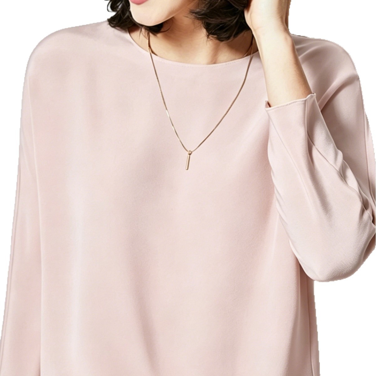 Heavyweight Mulberry Silk Top Women 2026 Early Autumn New SS826 Seven-Quarter Sleeve Round Neck Solid Color Silk Shirt
