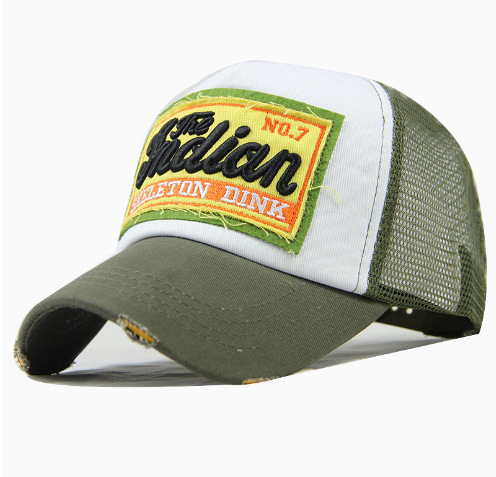 Patch mesh baseball cap, simple cap for men and women, couple hip-hop hat