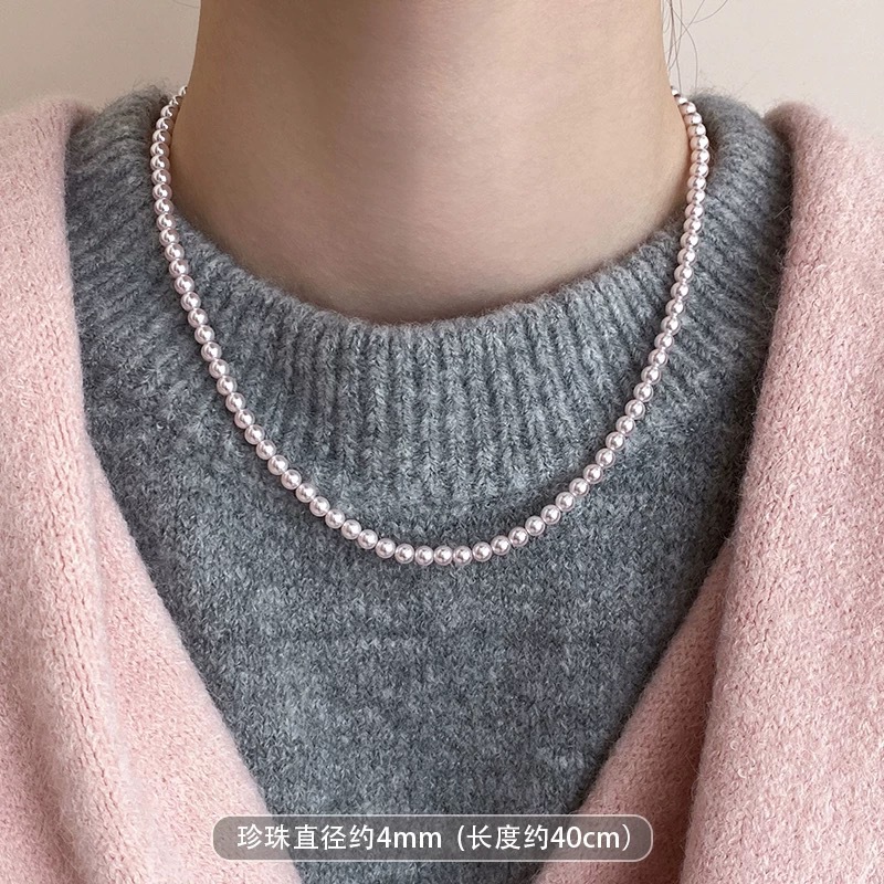 Manta Rose Color Swarovski Pearl Necklace for Women 2025 New Small Clavicle Chain for Women
