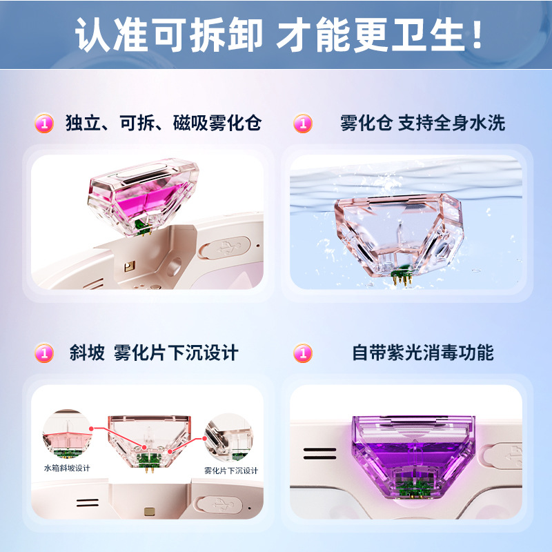 Eye Atomizing Eye Care Device Massager Steam Massager High Power Foldable Nano Eye Mask Charging Eye Moisturizer