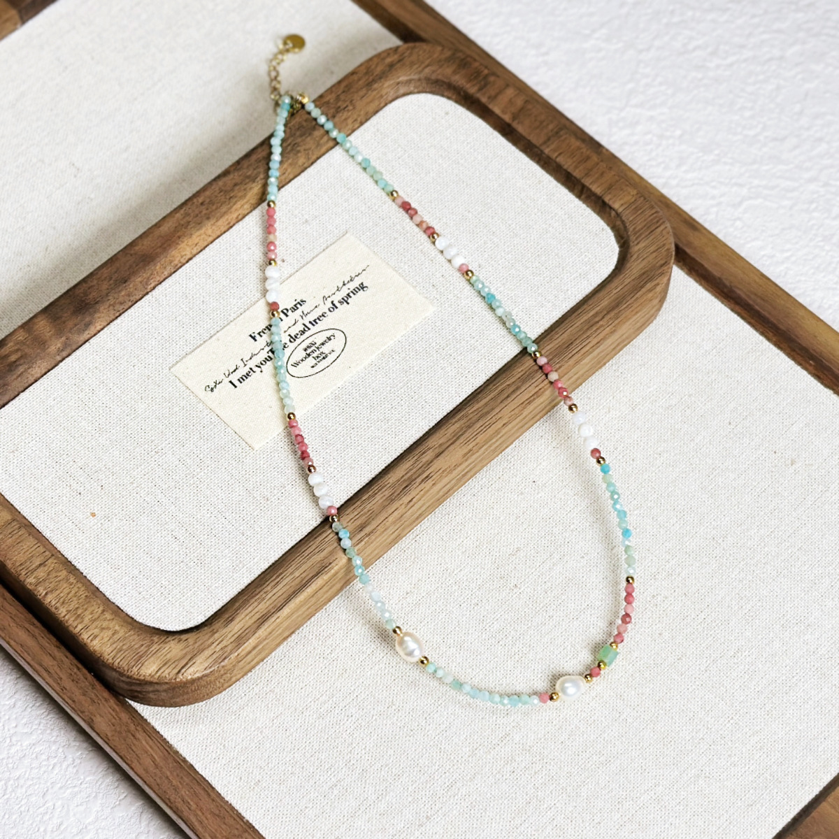 Natural Freshwater Pearl Necklace Natural Stone Beaded Collarbone Chain Fresh Collarbone Chain Necklace Women