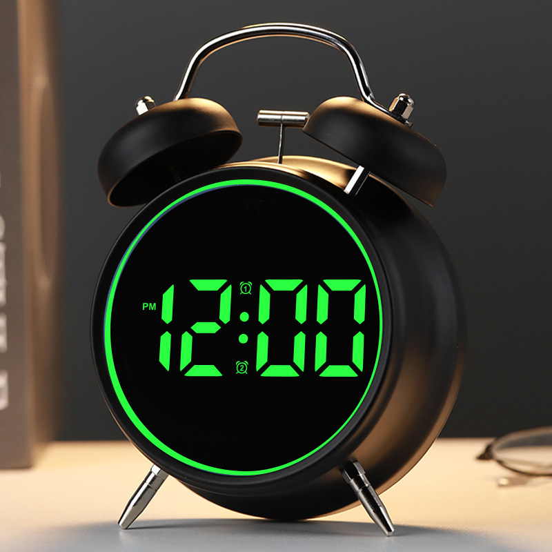 Student special alarm clock super loud volume metal ringing wake-up difficulty multifunctional electronic alarm clock