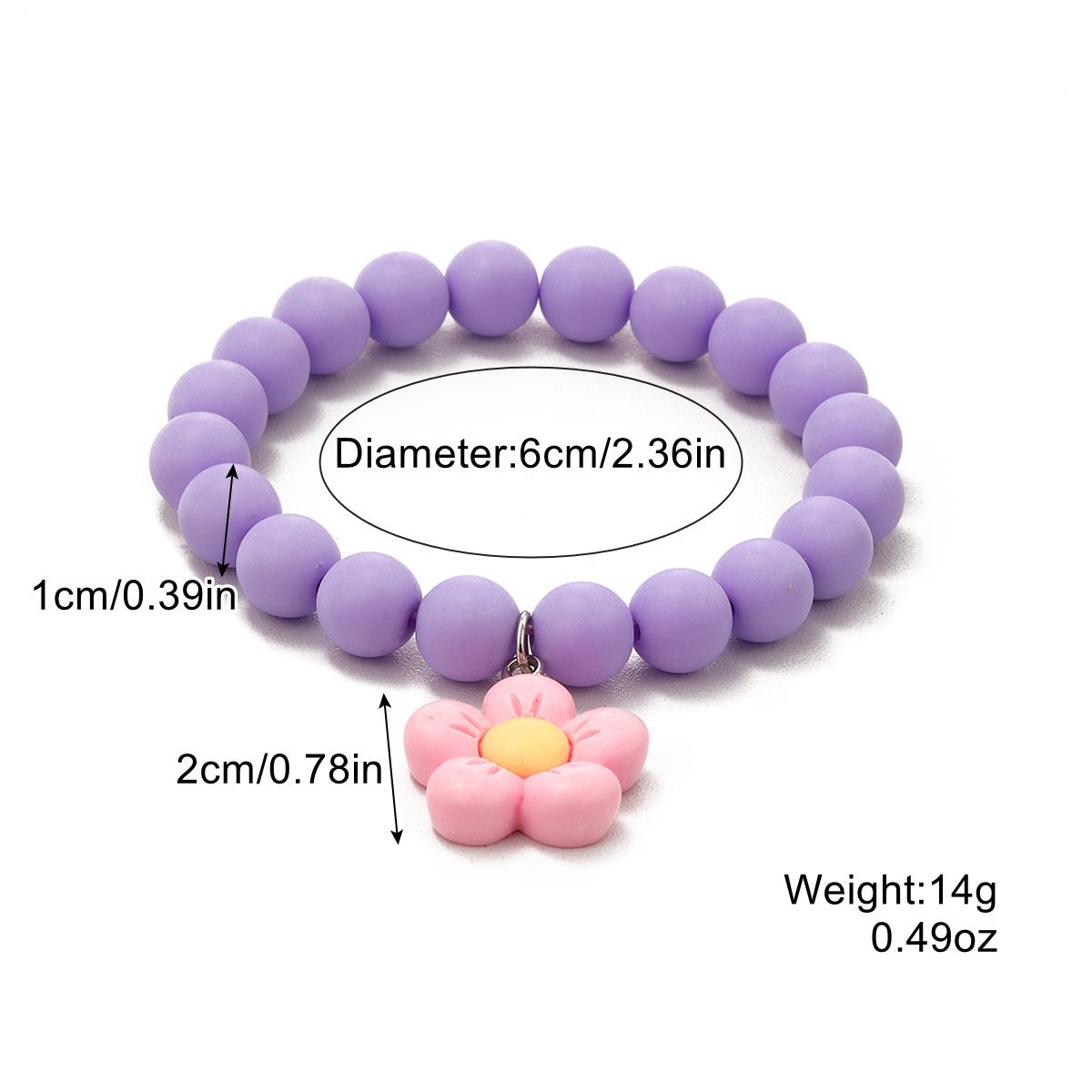 Bracelet set cartoon dopamine style colorful stacked bead bracelet set