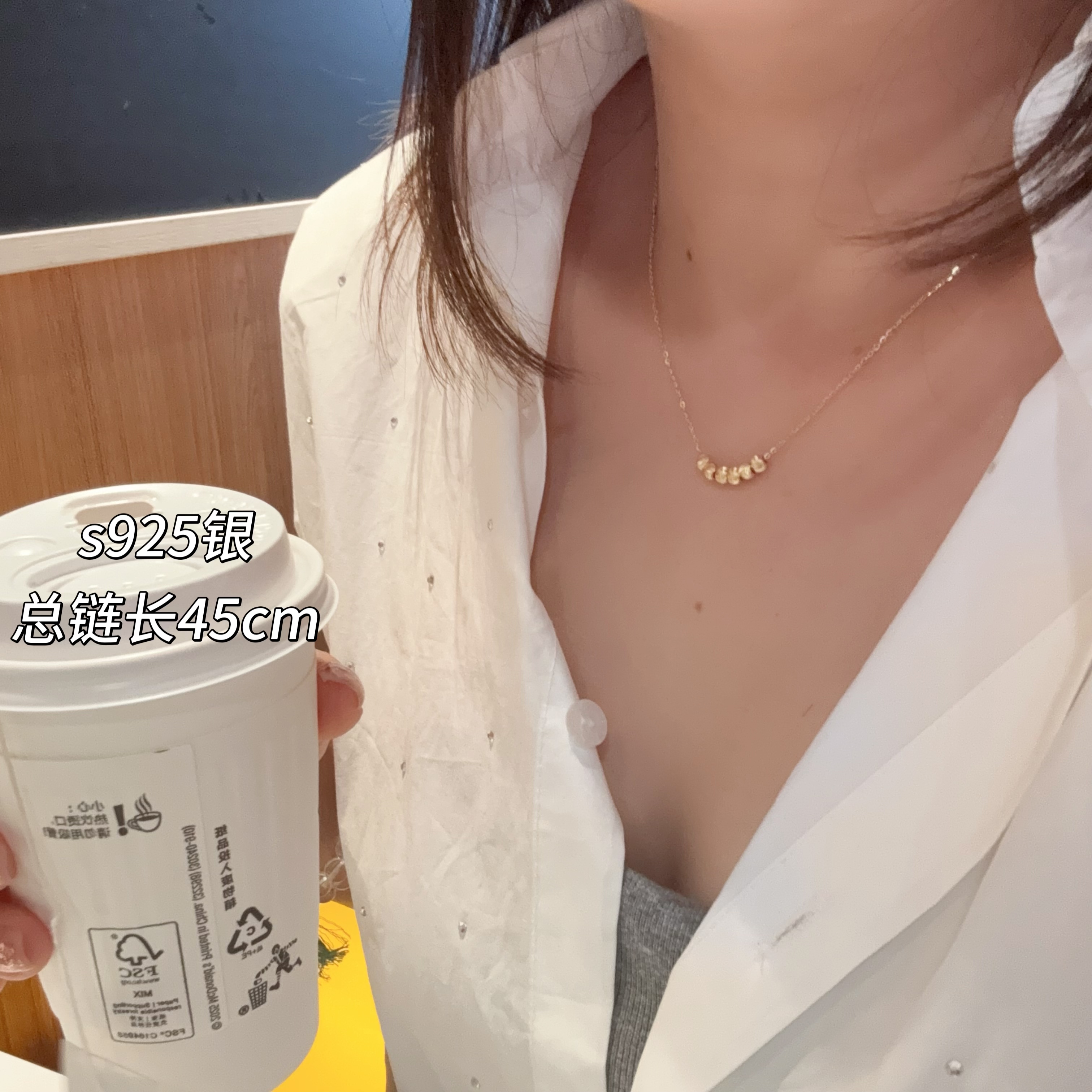 Original S925 Silver Cat Eye Road to Success New Delicate Collarbone Chain Commute Necklace 8805