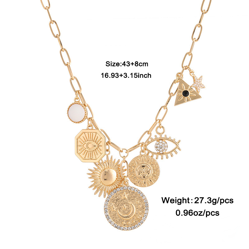 Kenjie original design ancient coin pendant for women, starry magic necklace bracelet earring set for women