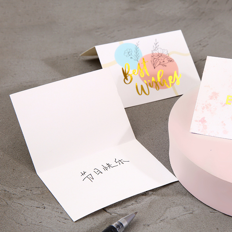 Gold foil greeting card birthday gift card flower shop gift card blessing greeting card