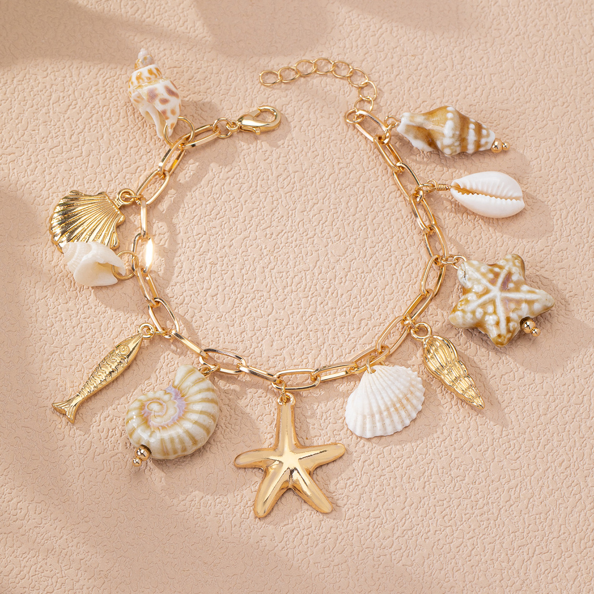 Qingdao Daiwei Accessories 1 Piece Bohemian Style Starfish Conch Shell Bracelet Women's Daily Sweet Bracelet