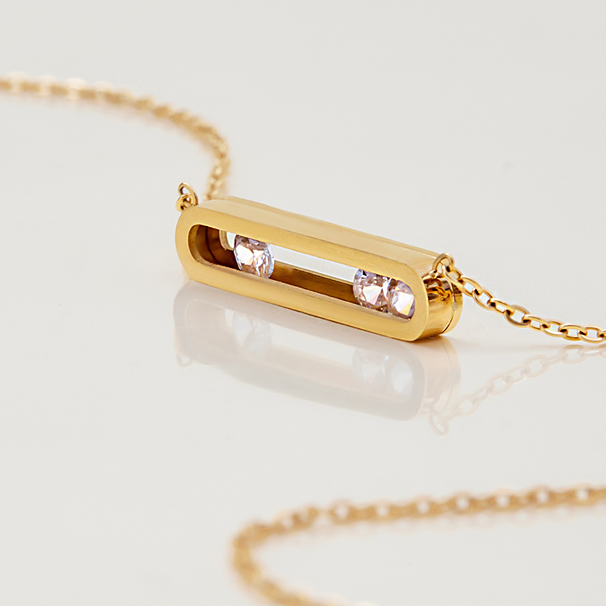 Jieding rhinestone titanium steel necklace collarbone chain stainless steel accessories