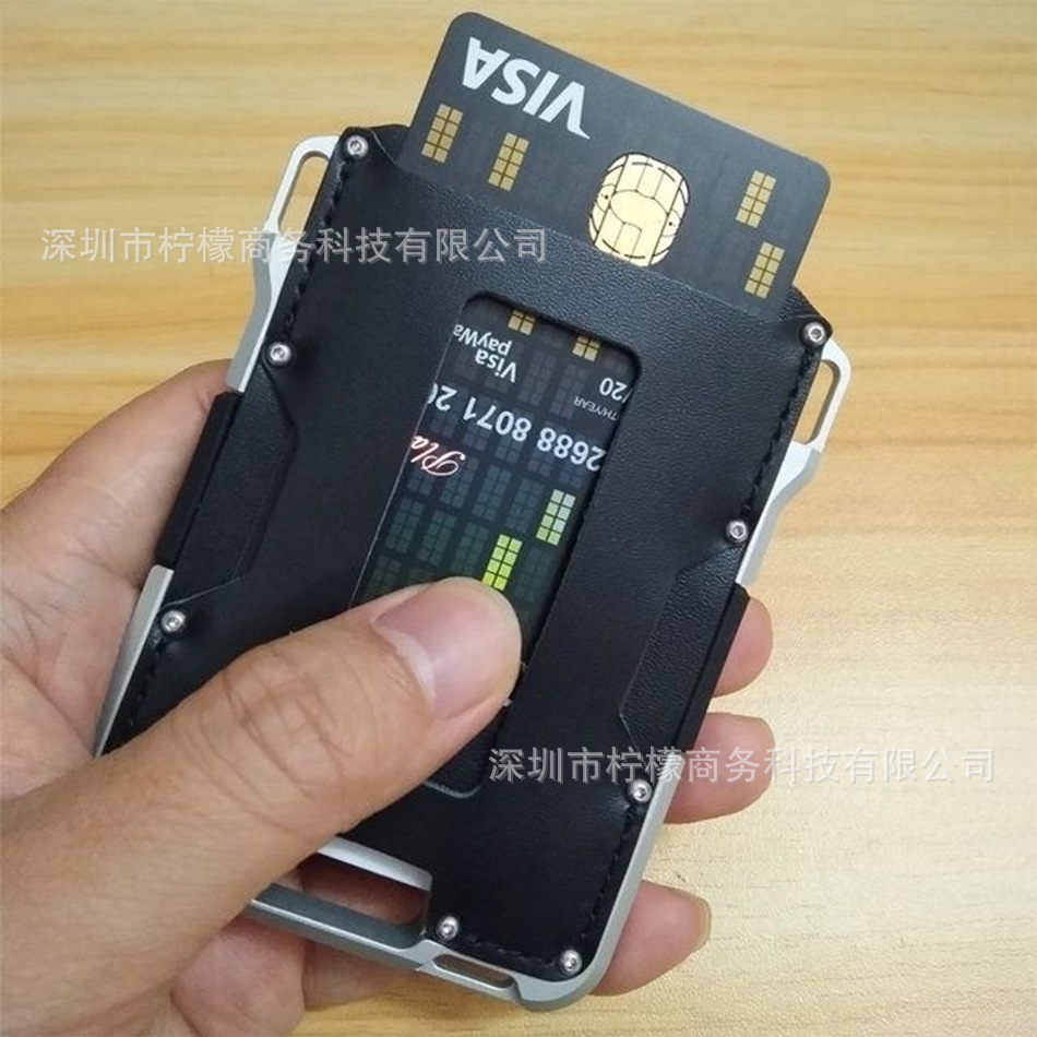 Direct Sale Metal Wallet Metal RFID Card Holder Card Sleeve Anti-theft Aluminum Alloy Credit Card Clip Bank Card