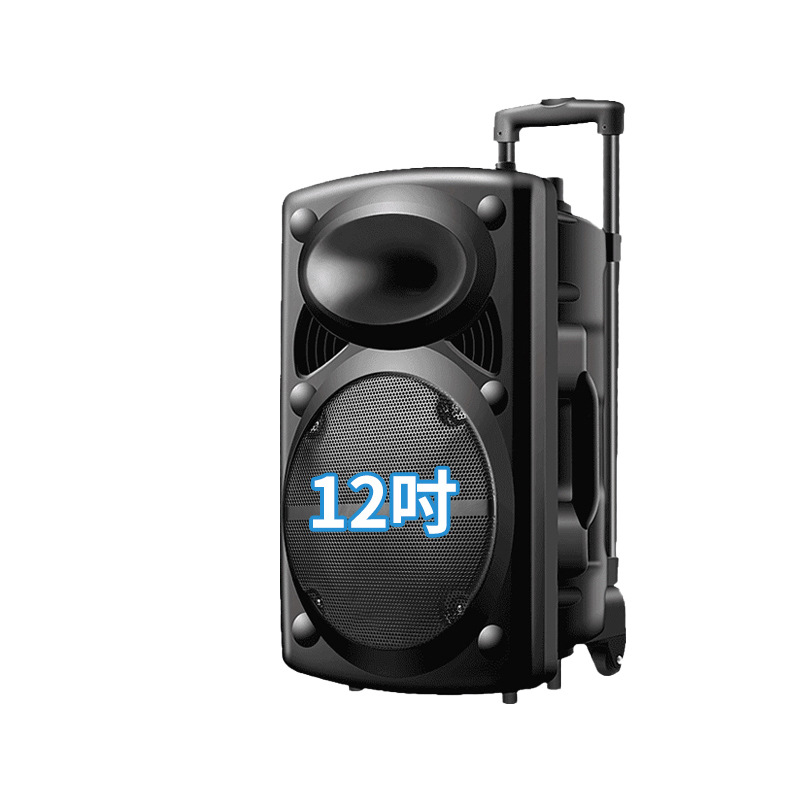 Outdoor Square Dance Audio 12-inch Loud Volume Handheld Portable K Song Bluetooth Speaker Headset Vending