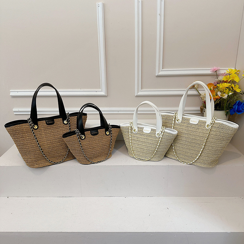 2026 Spring New Casual Large-Capacity Tote Bag Popular Niche Single-Shoulder Woven Straw Bag