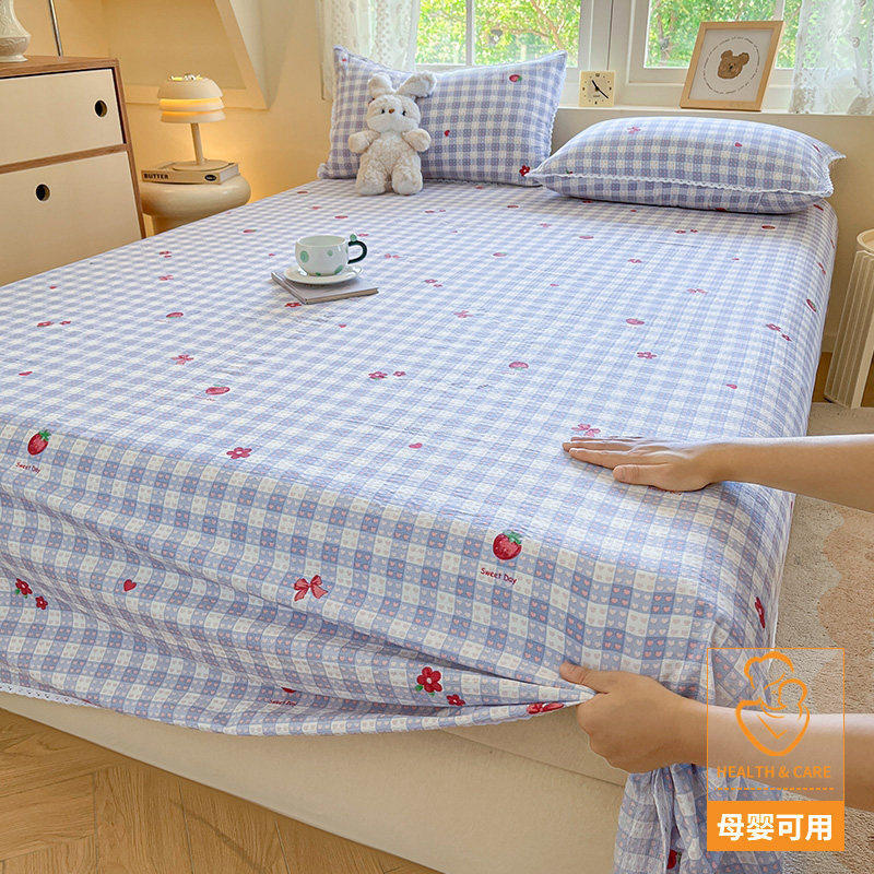 Class A mother-infant grade double-layer gauze bed sheet single piece 2026 new summer dormitory 1.5m quilt single pillowcase three-piece set 3