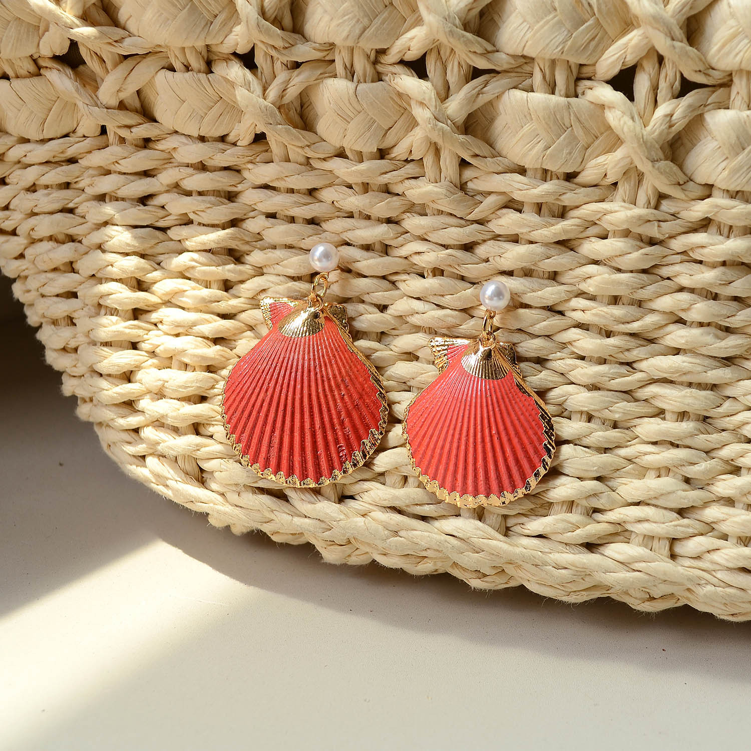 New Shell Conch Earrings Exaggerated Earrings Women Bohemian Beach Vacation Style Jewelry