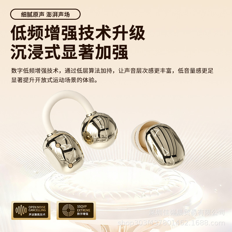 Couple 2-in-1 Open-ear Sports Bluetooth Earbuds Long Battery Life Noise Reduction Painless Wear