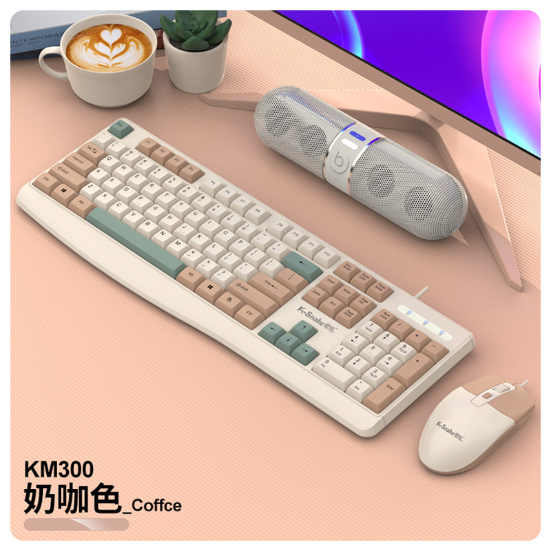 Viper KM300 Wired Office Business Keyboard Mouse Combo for Desktop Computer Notebook Color Matching Keyboard Mouse
