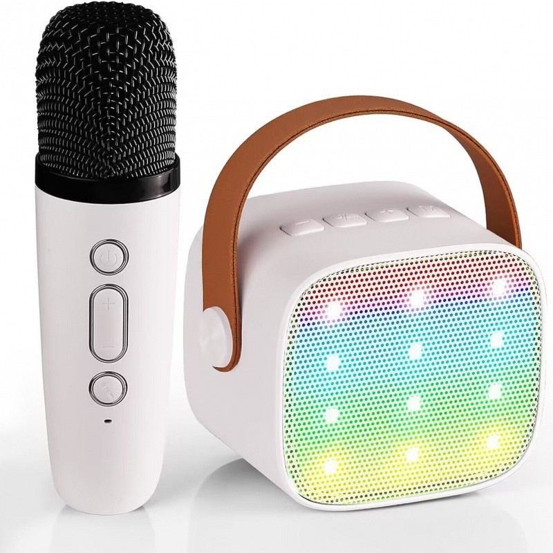 K Song Colorful Audio Microphone LED with Breathing Light Portable Outdoor Home KTV Microphone Set