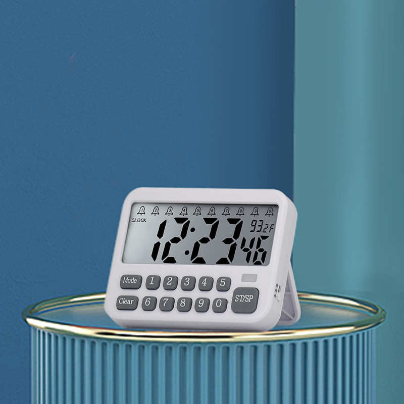 99 Hour Timer Reminder Timer Quick Setting Large Screen Silent Vibration with Clock 10 Groups Alarm
