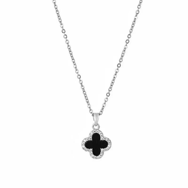 Four-leaf clover summer fragrance necklace single-sided锁骨 student version