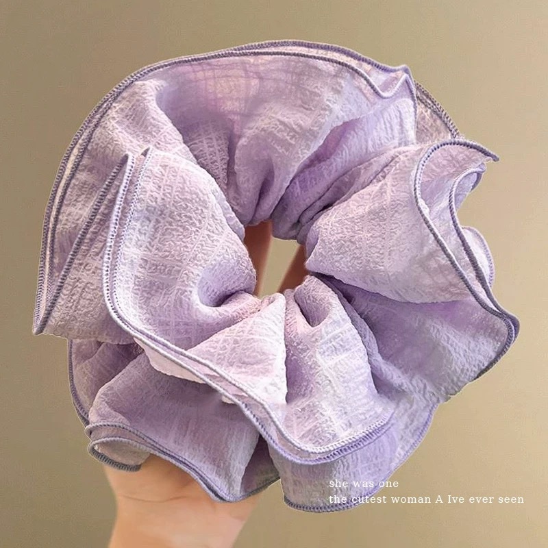 79#薰衣草紫泡泡纱4层发圈约16cm