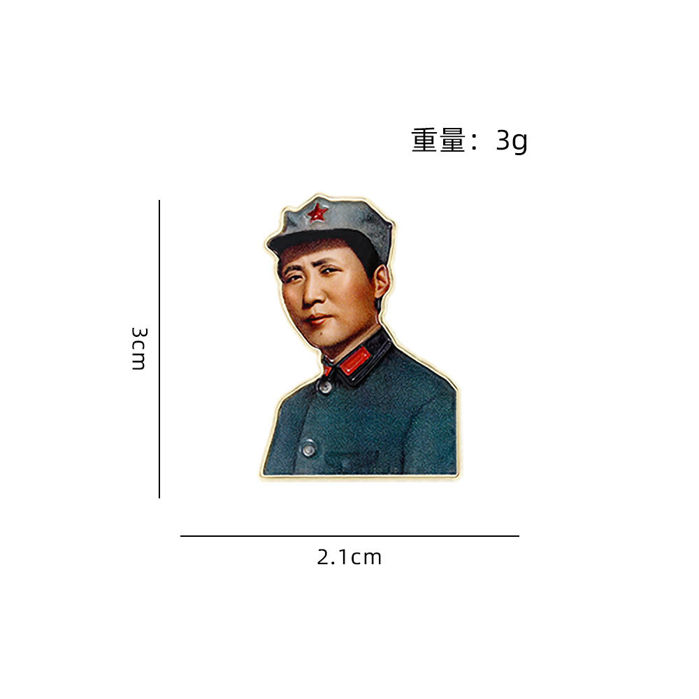 Mao Zedong Brooch Serve the People Great Leader Portrait Red Badge Commemorative Mao Badge Small Accessory Pin