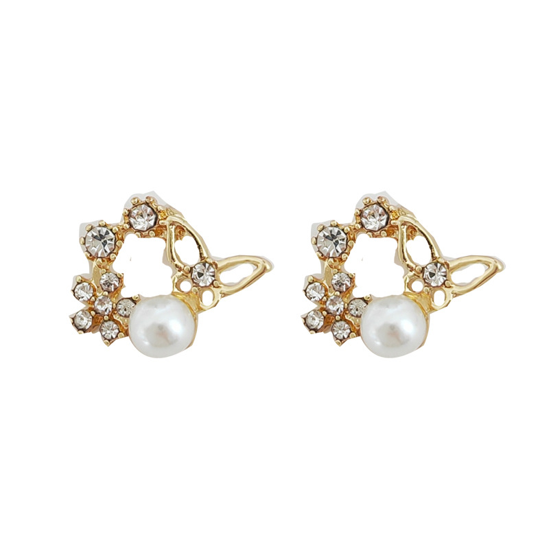 S925 silver needle sweet rhinestone ear studs summer butterfly earrings ear accessories 5387