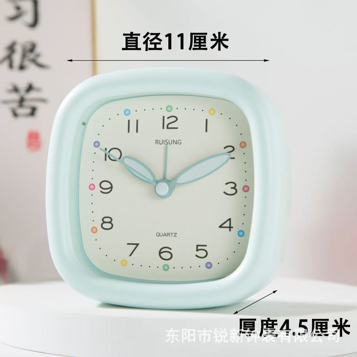 Cream style alarm clock student lazy wake-up clock simple silent night light children learning clock