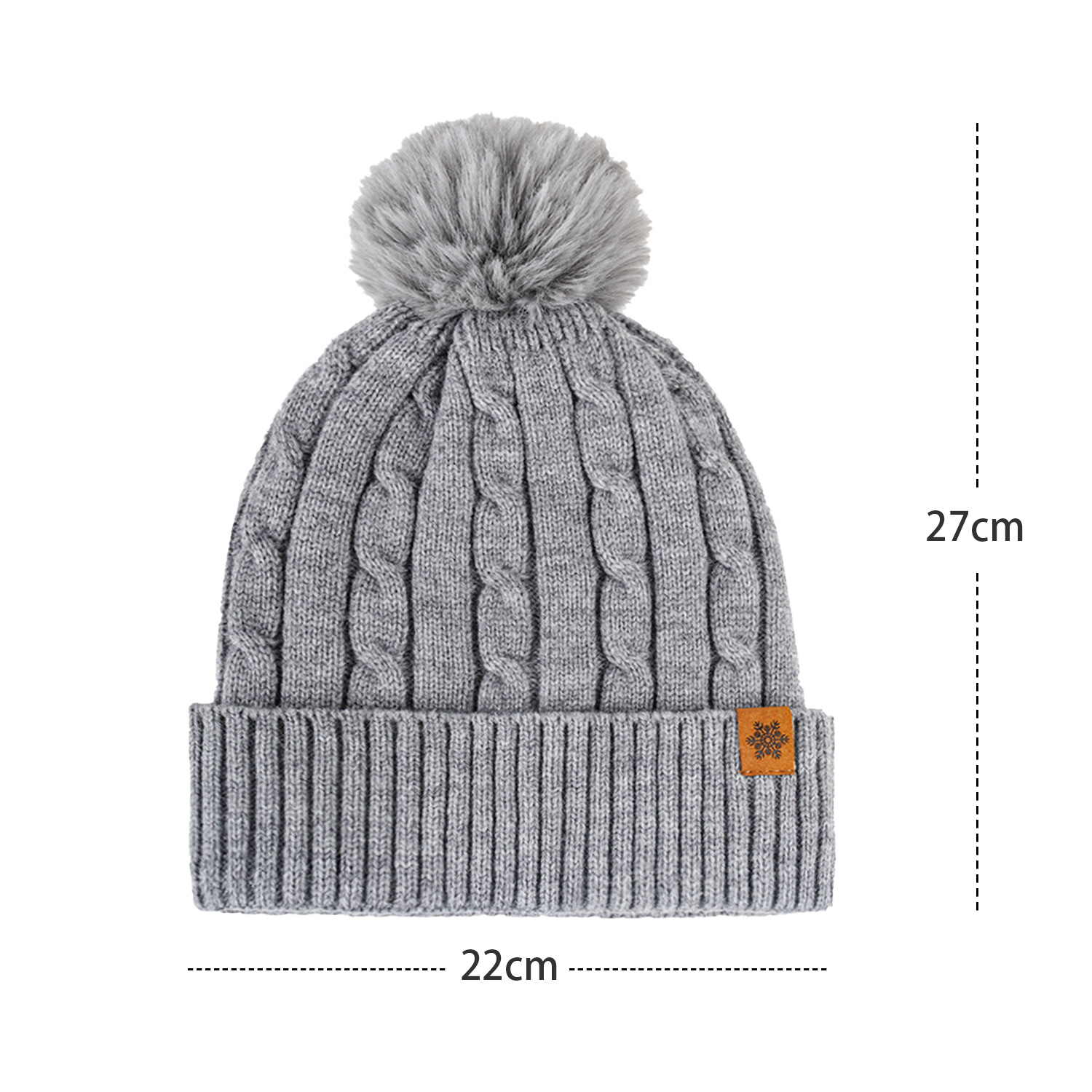 Knitted Hat Autumn Winter Women's Cold-Proof Warm Earflap Solid Color Outdoor Warm Earflap Hat