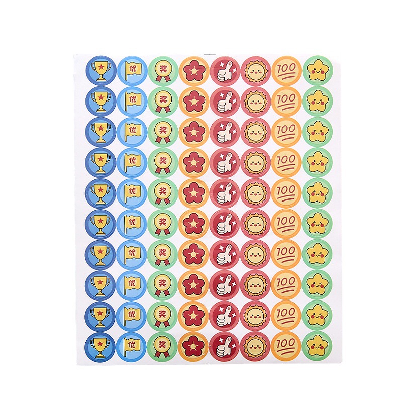 Children's sticker flower kindergarten teacher student thumb encouragement cartoon integral praise sticker