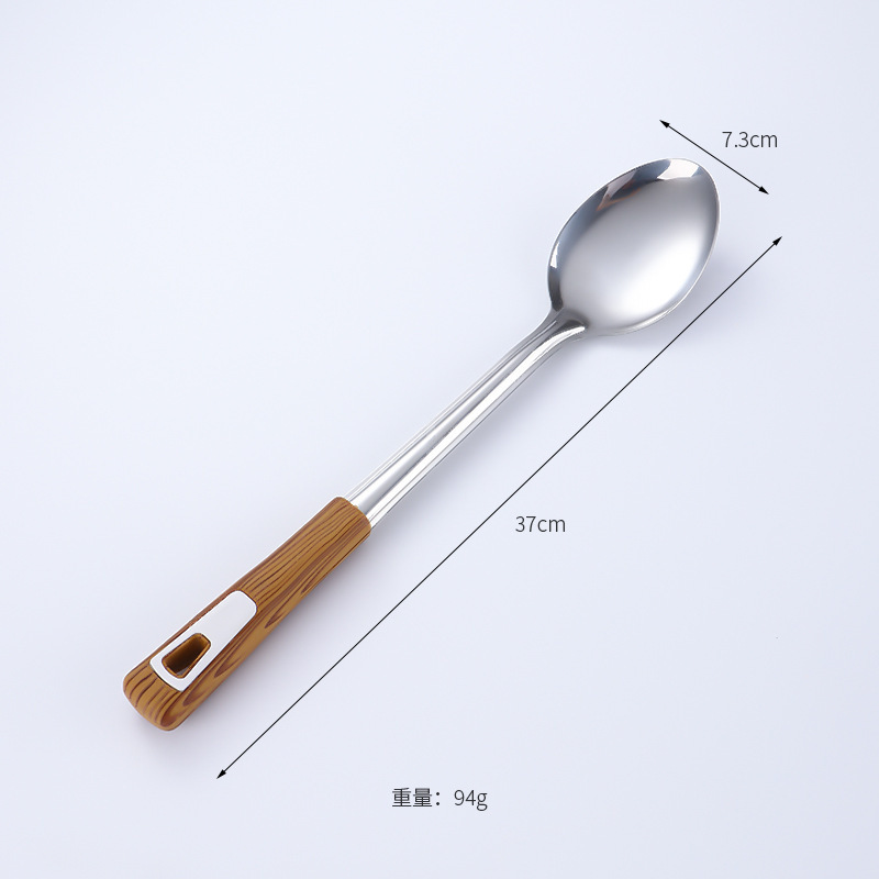 Stainless steel thickened wok spatula soup spoon home kitchen anti-scald wok spatula slotted spoon frying spatula rice spoon cooking utensils T