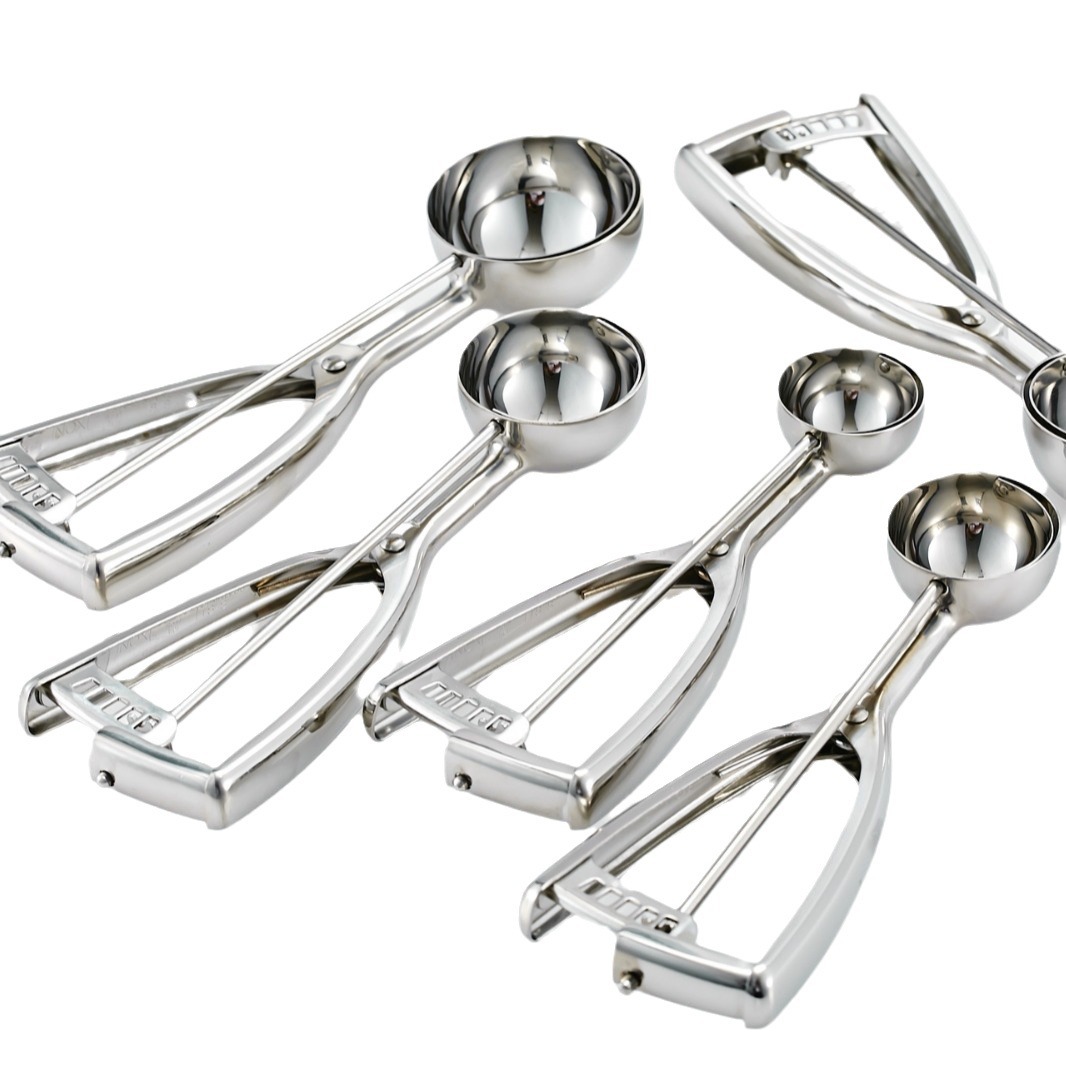 304 Stainless Steel Ice Cream Scoop Cake Scoop Milk Tea Shop Fruit Ball Scoop Household Kitchen Small Tool Batch