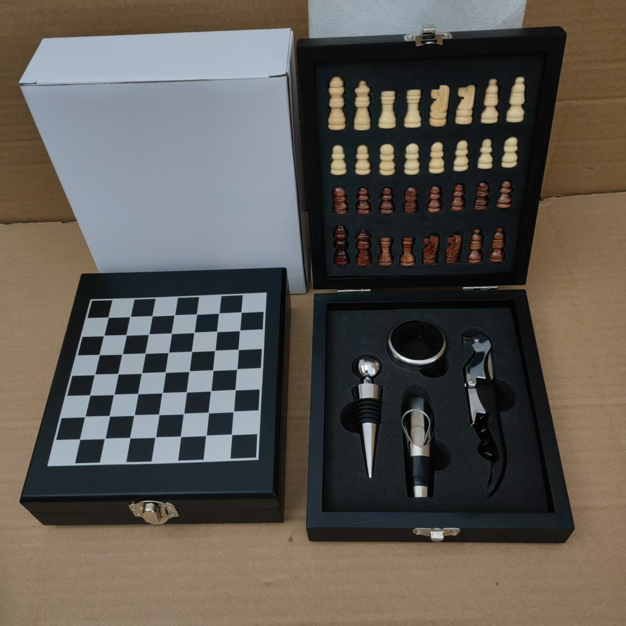 Red Wine Tool Set Red Wine Opener Wine Stopper Wine Pourer Wine Ring Gift Box Wooden Box Wine Packaging