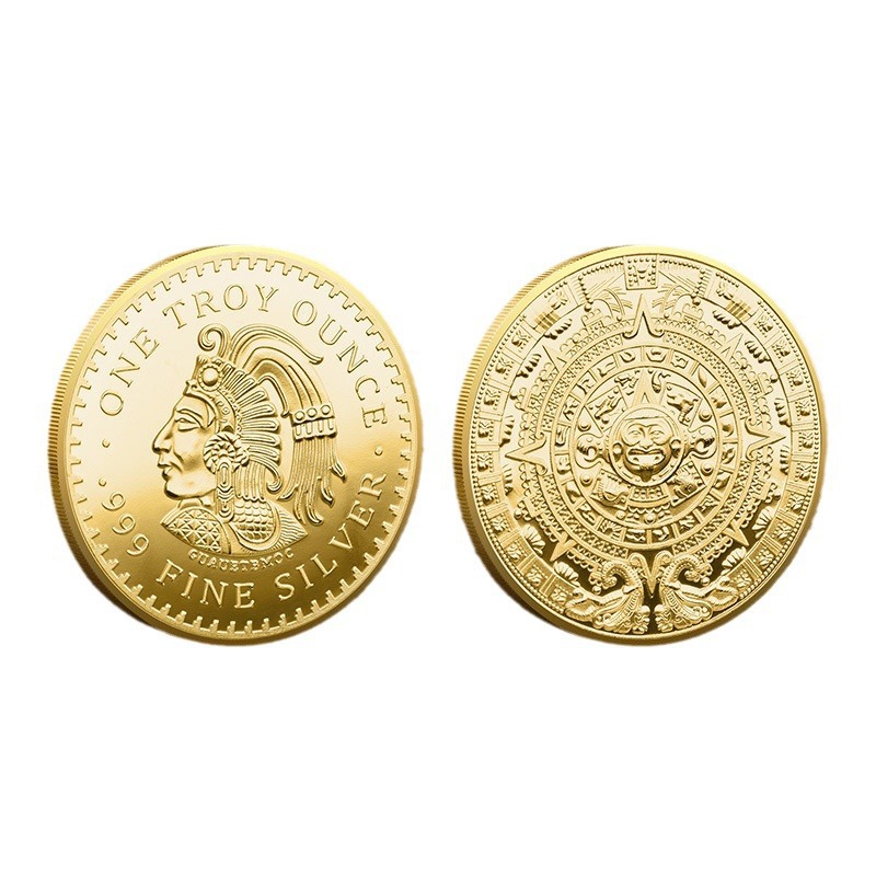 Maya Coin Commemorative Coin Pyramid Coin Mexican Craft Commemorative Medal Foreign Coin Coin Badge