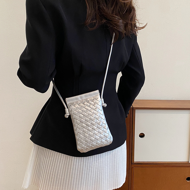 Handwoven Small Bag for Women 2024 New Commuter Vertical Crossbody Phone Bag