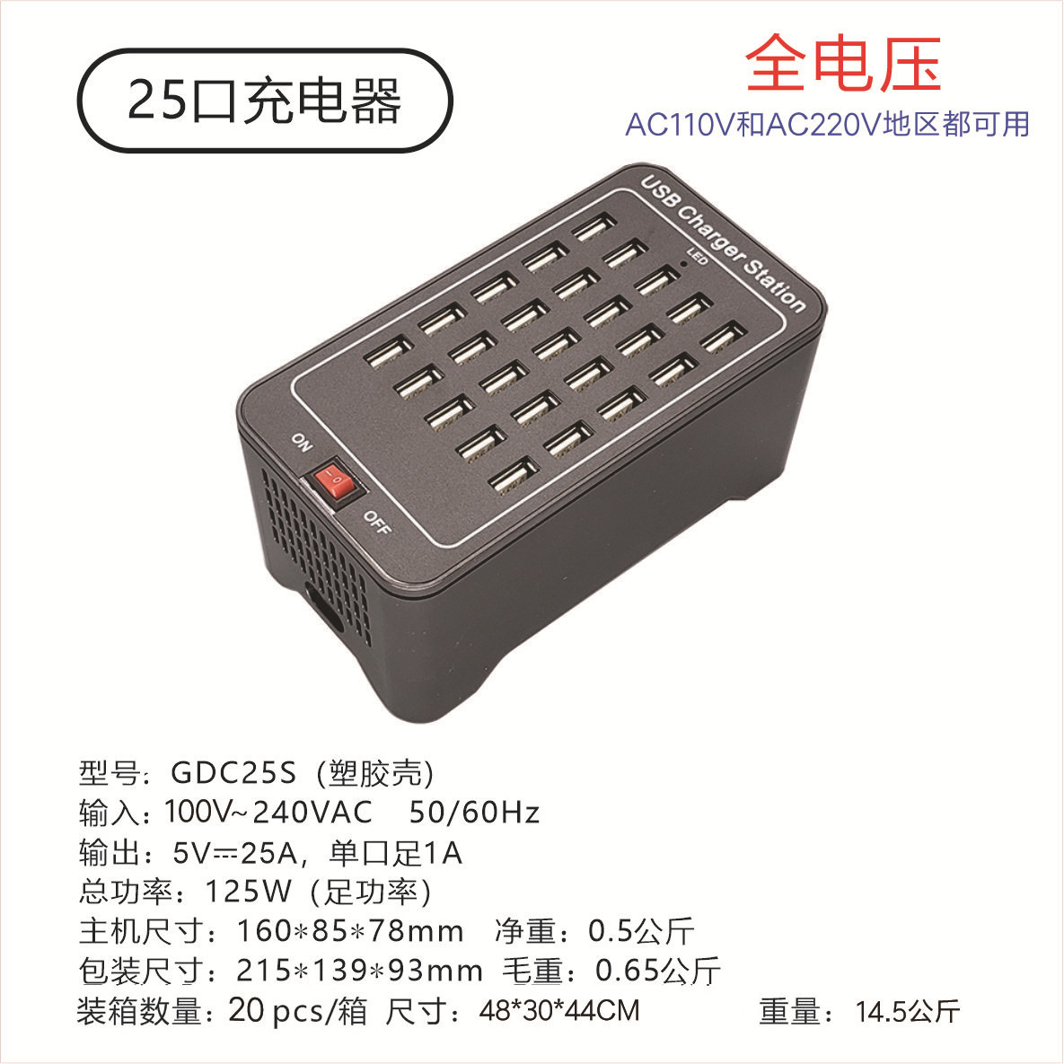 国际规 AC 220V · GDC25S【塑胶25口25A】