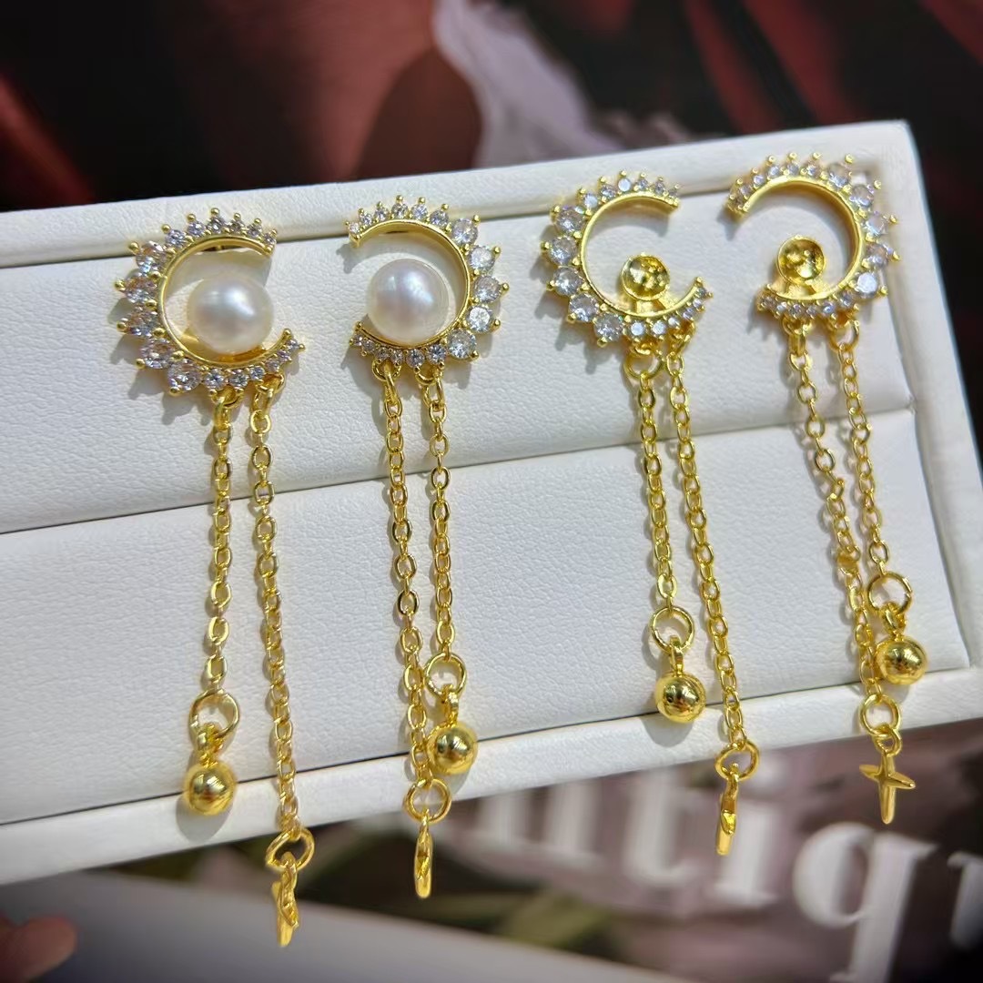 金色托（不含珠） · P1380月亮流苏（6-8mm）