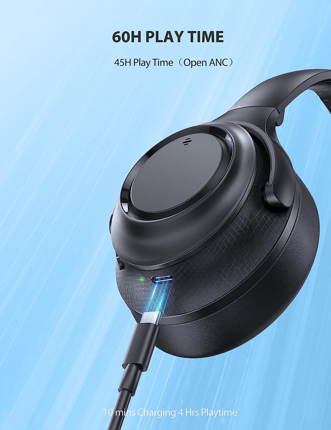 Huizhou-made over-ear dual-feed active noise-cancelling high-fidelity headset over-ear wireless Bluetooth earphones