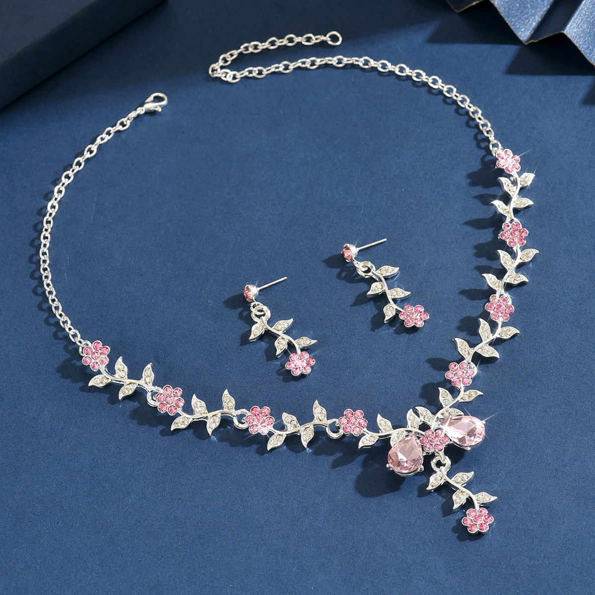 Exquisite Flower Jewelry Set Bride Wedding Evening Dress Two-Piece Set