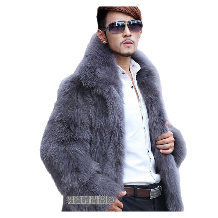 Men's fur jacket new imitation fox fur men's fur coat sales handsome business