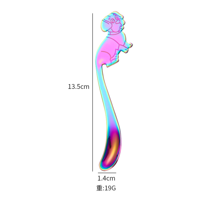 304 stainless steel spoon, line dog tableware, coffee hanging cup spoon, dessert stirring spoon, cartoon spoon