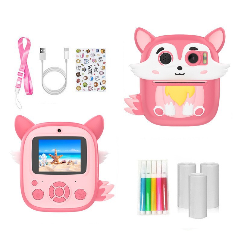 New printing camera children's digital camera instant camera cute cartoon toy mini high-definition printing camera