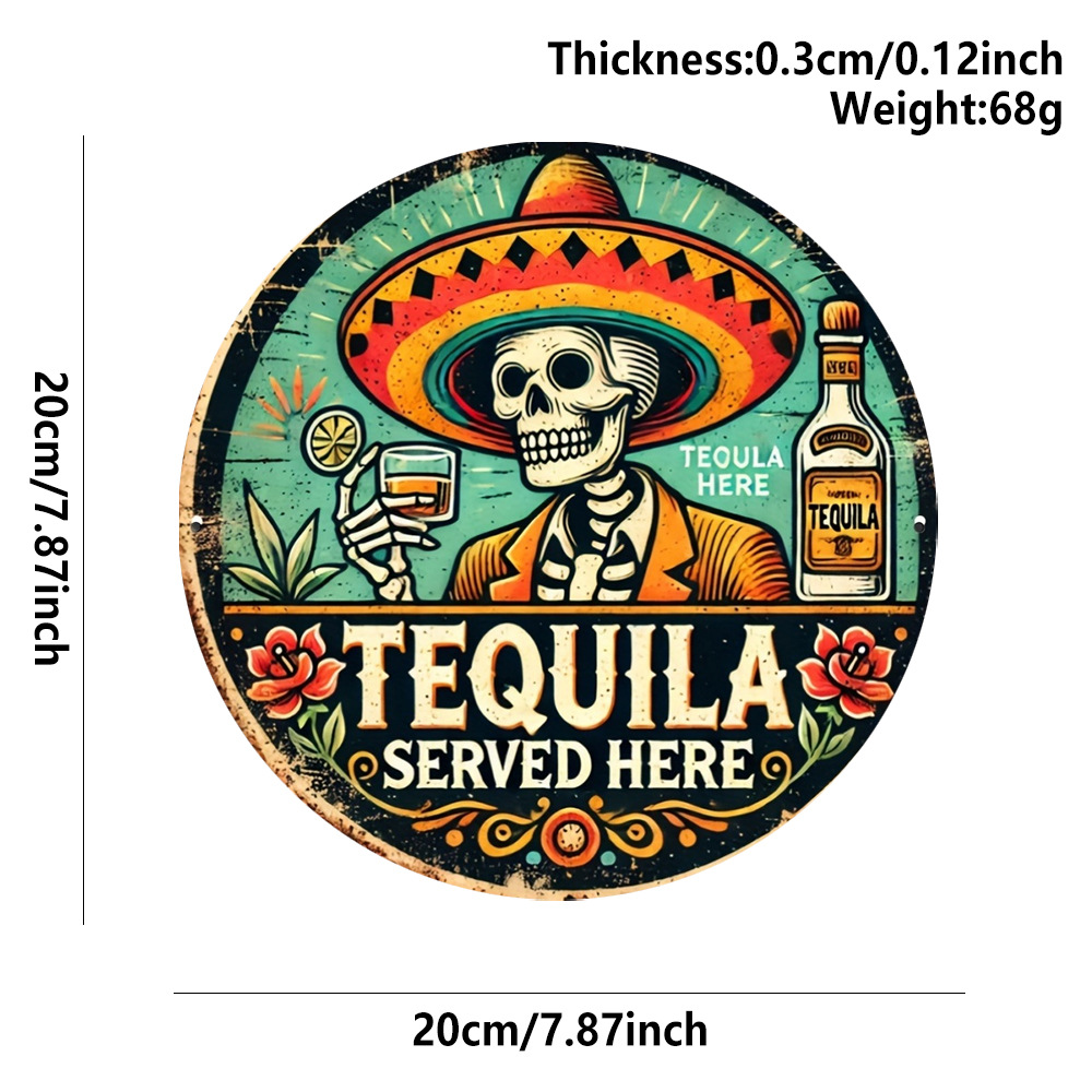 20*20*0.3cm · 木质标语挂牌 龙舌兰骷髅