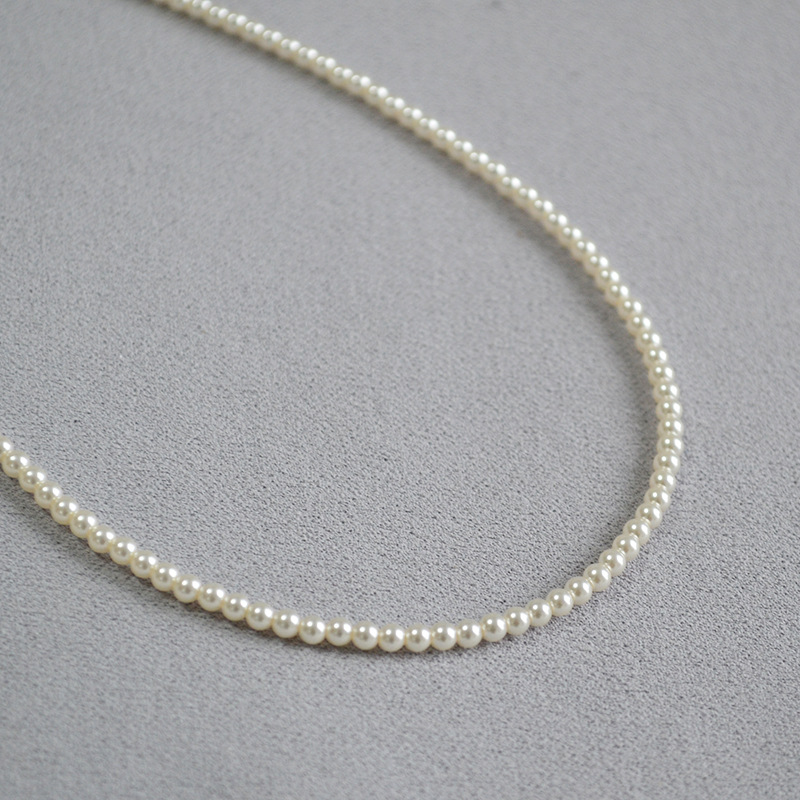 Elegant high-brightness crystal artificial imitation pearl 650 color number delicate soft simple stack necklace锁骨链