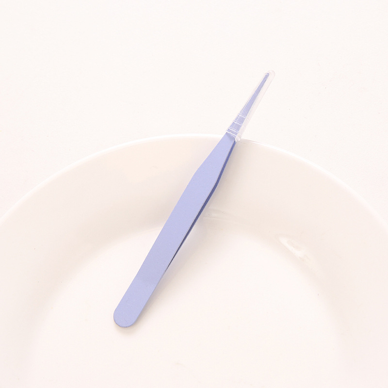 DIY colorful pointed curved tip clip macaron pink eyelash manual hand account tweezers stainless steel tweezers