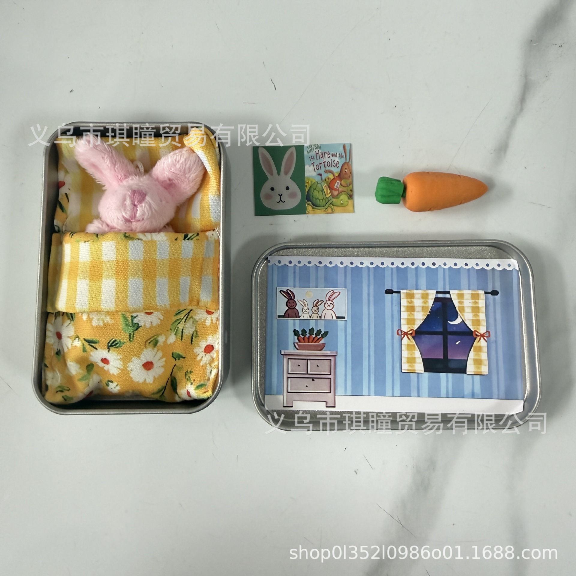 Bunny Plush Toy in a Tin Plush Mini Tin Box Bunny Mini Plush Toy Set Wholesale