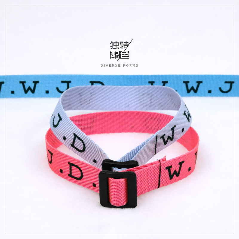 Fabric Colorful Adjustable Rope Letter Print Woven Bracelet WWJD Wristband