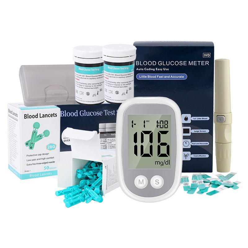 Glucose Meter Blood Glucose Meter Full English Export Home Test Strips Blood Glucose Test Kit Complete Set