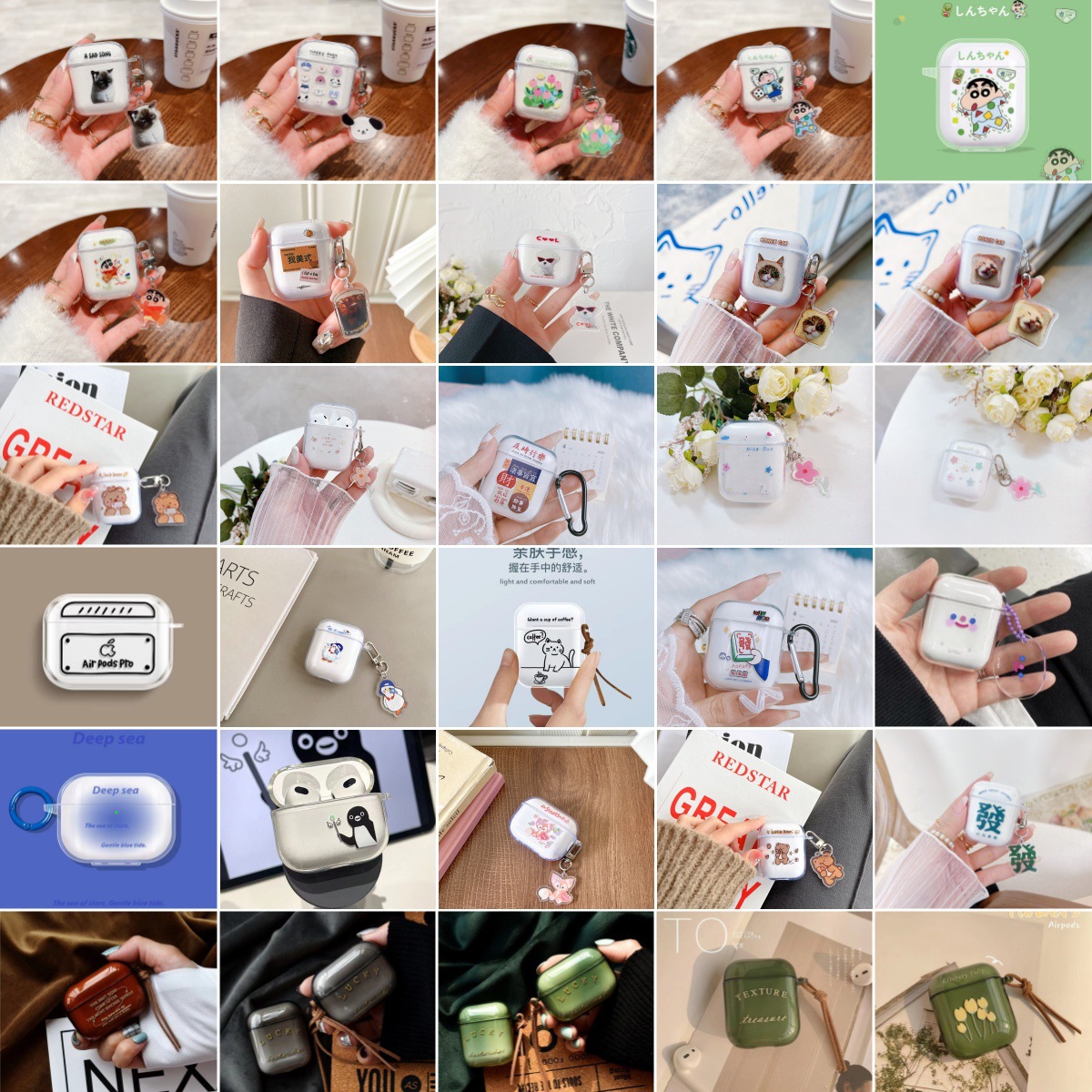 Wireless Bluetooth earphone case for AirPods 1/2 generation, transparent soft TPU anti-drop case for Apple Pro 3, cartoon dog
