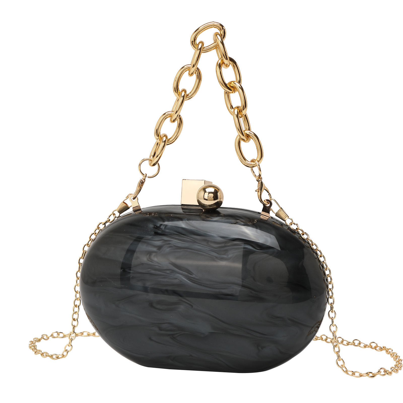 2024 New Oval Acrylic Evening Bag Wind Chain Crossbody Shoulder Clutch Handbag