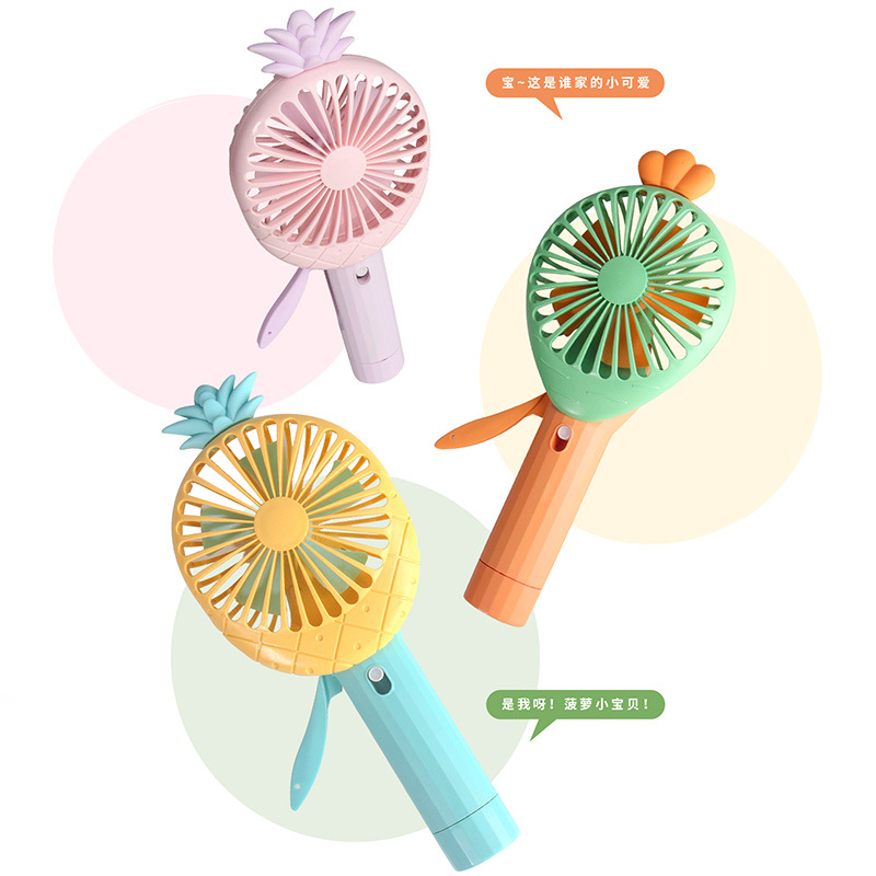 Cartoon Hand-Pressed Manual Small Fan Manual Portable Fruit Spray Handheld Hand-Pressed Fan Fan